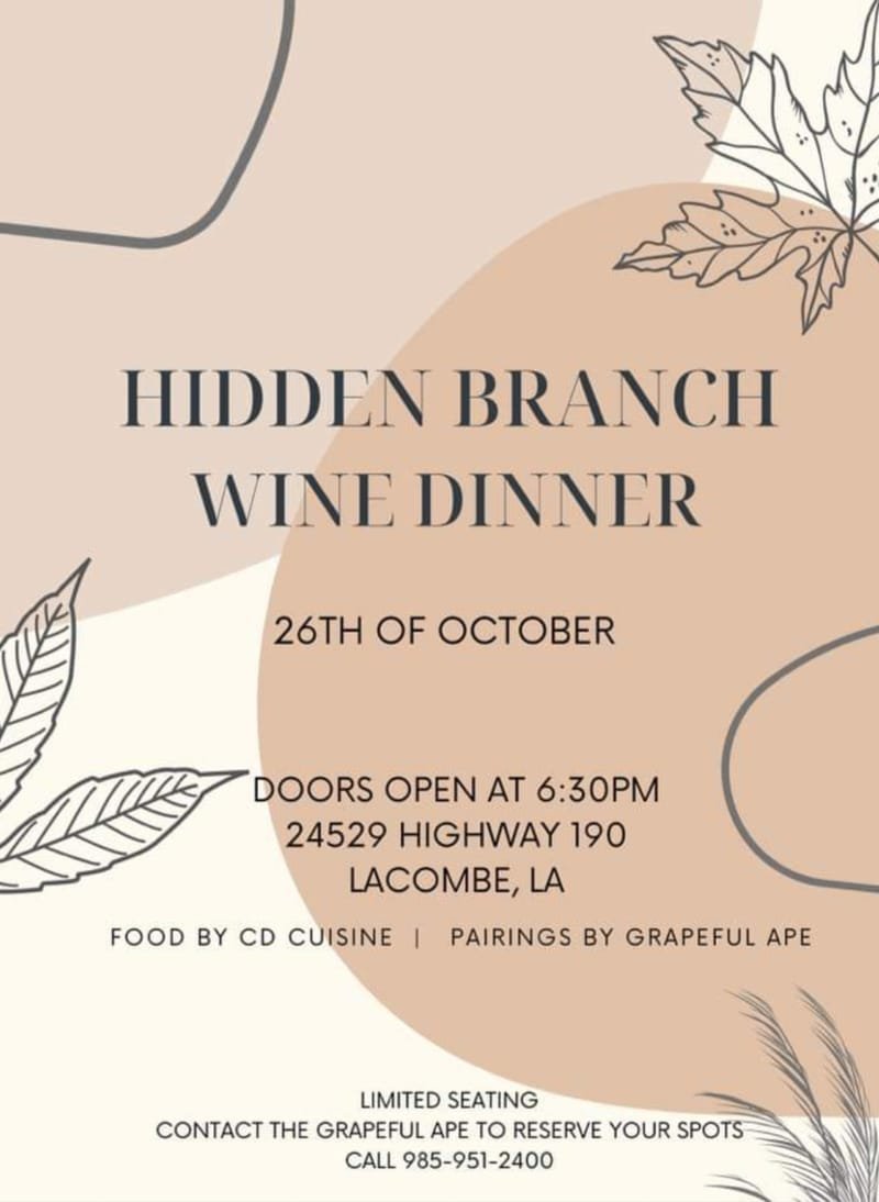 Wine Dinner at Hidden Branch