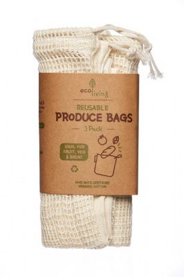 3 x Organic Cotton Produce Bags