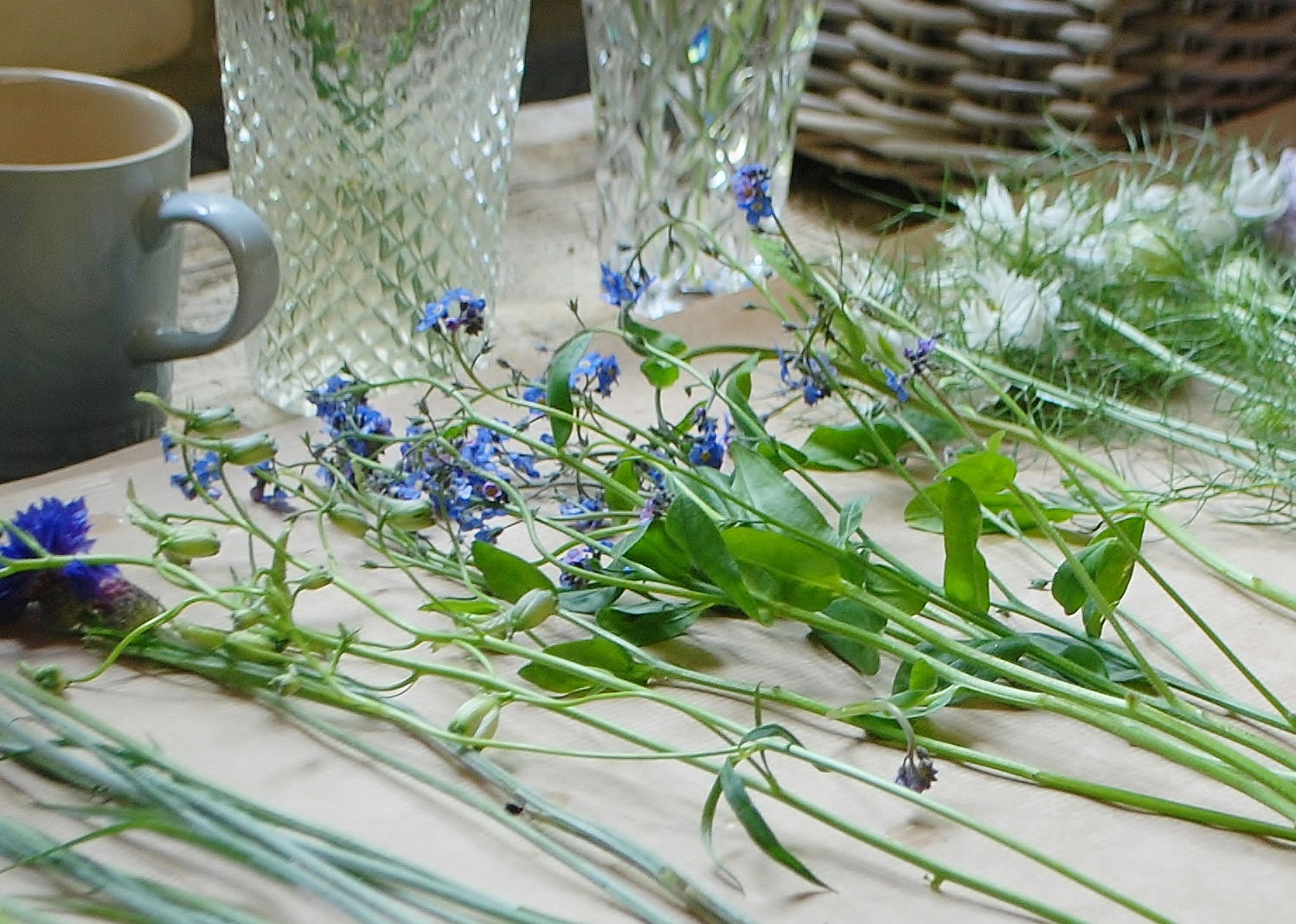 Bouquet preparation.