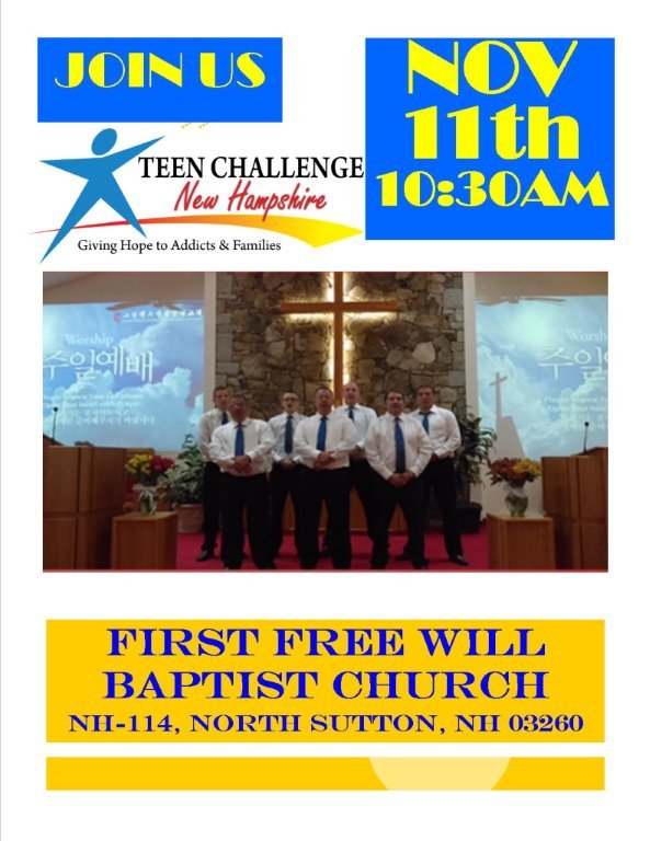 Teen Challenge at FFWBC on November 11th