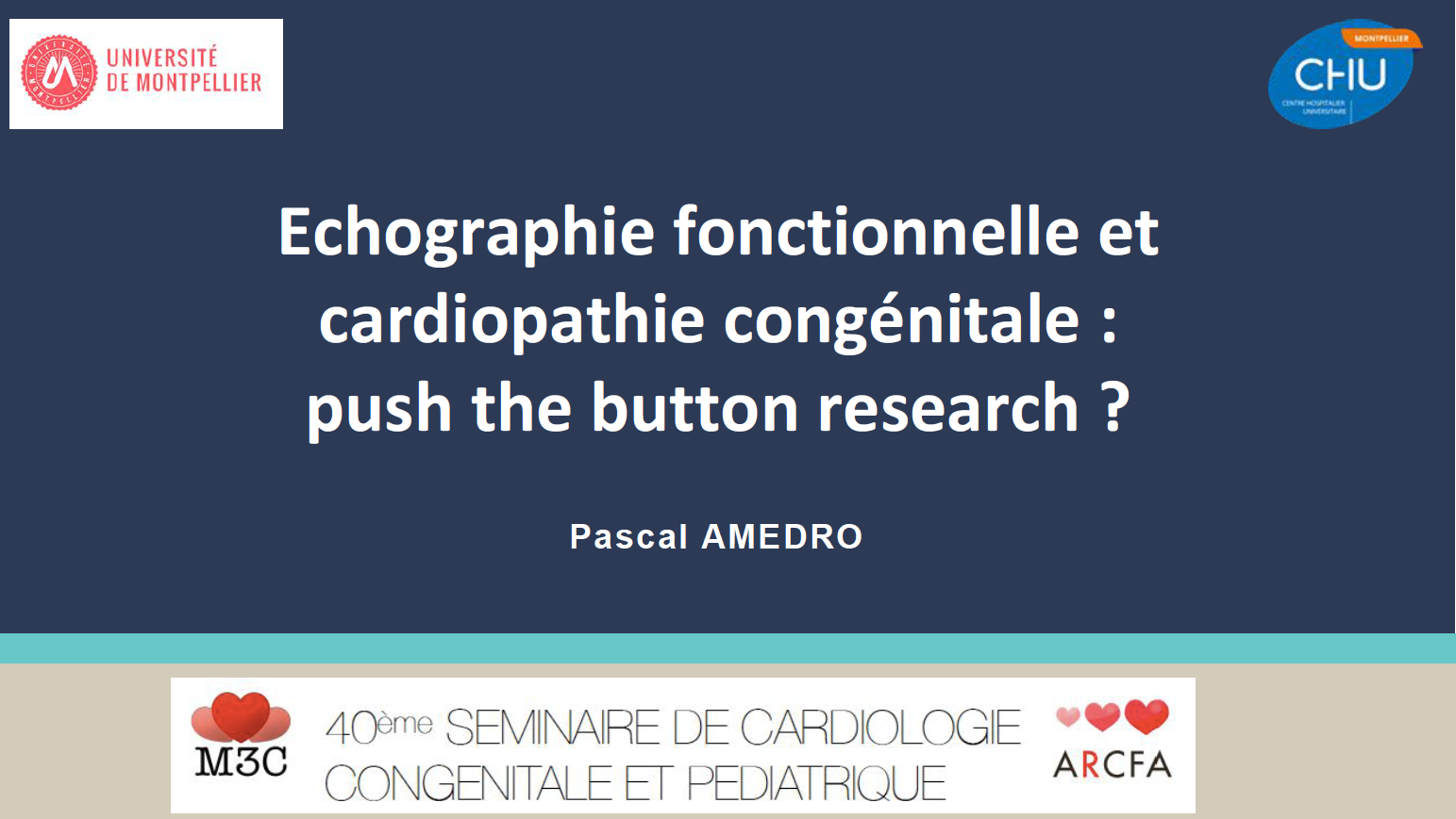 Echographie fonctionnelle push the button research - Pascal Amedro 2019