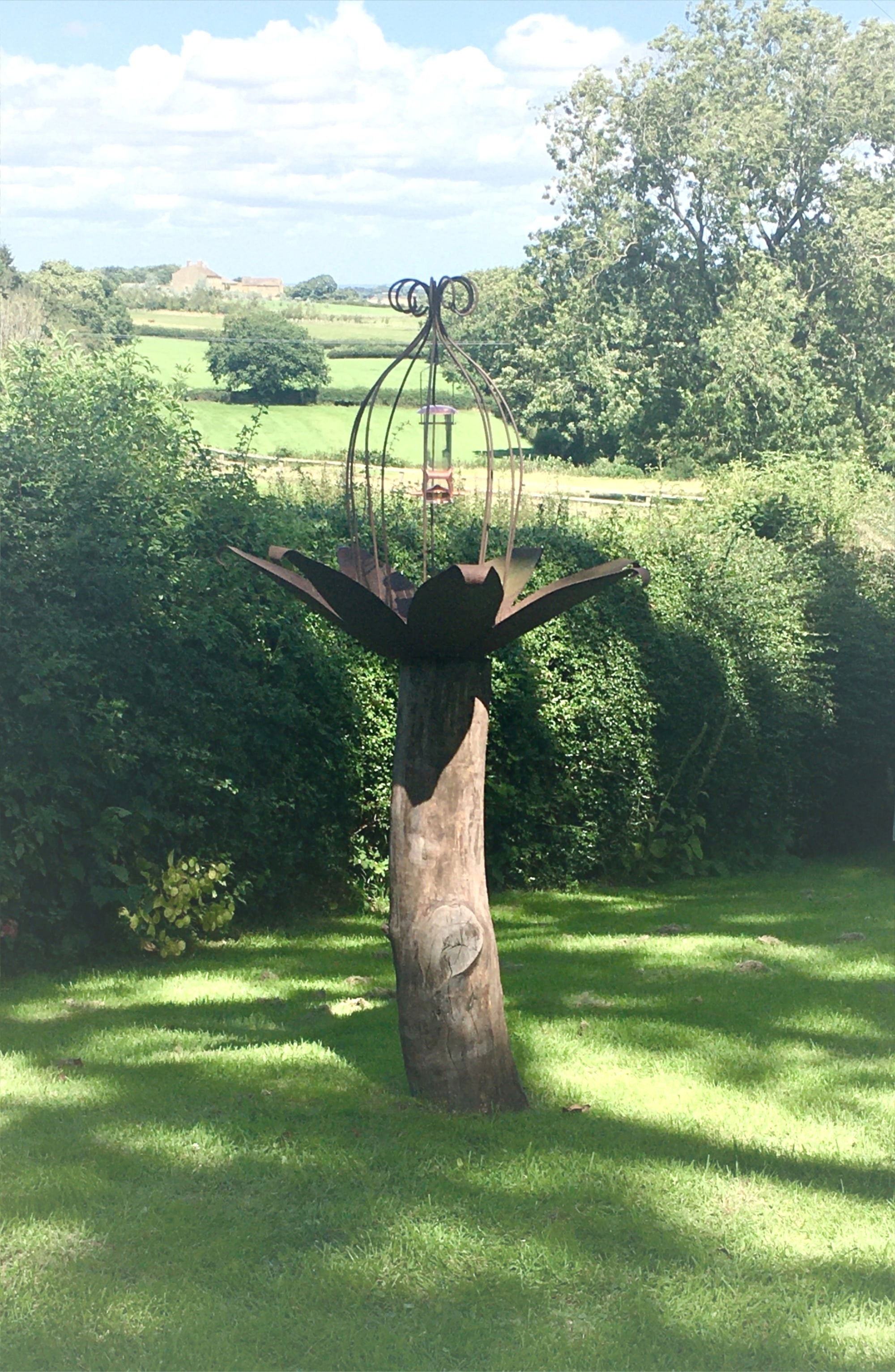 Flower bird bath and feeder