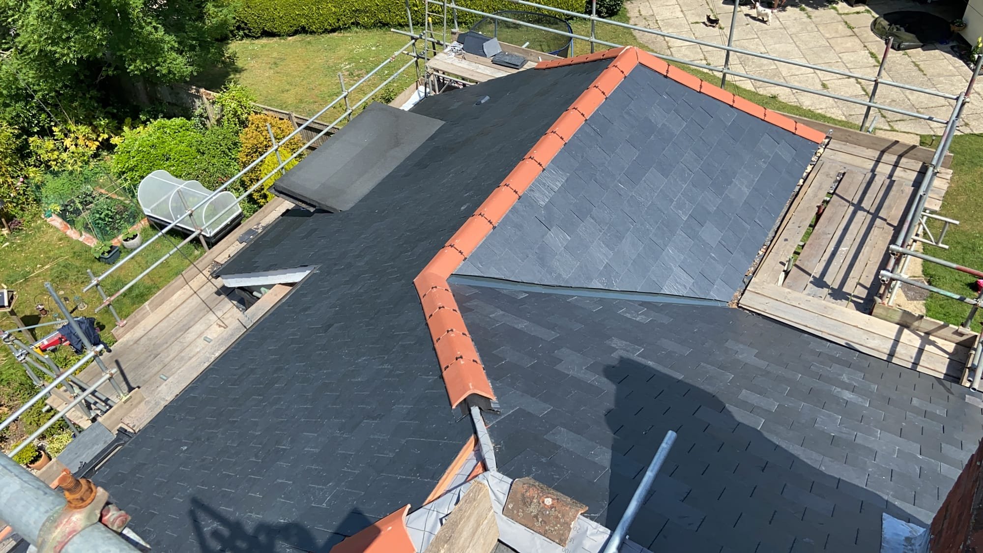 new slate roof & dormer flat roof