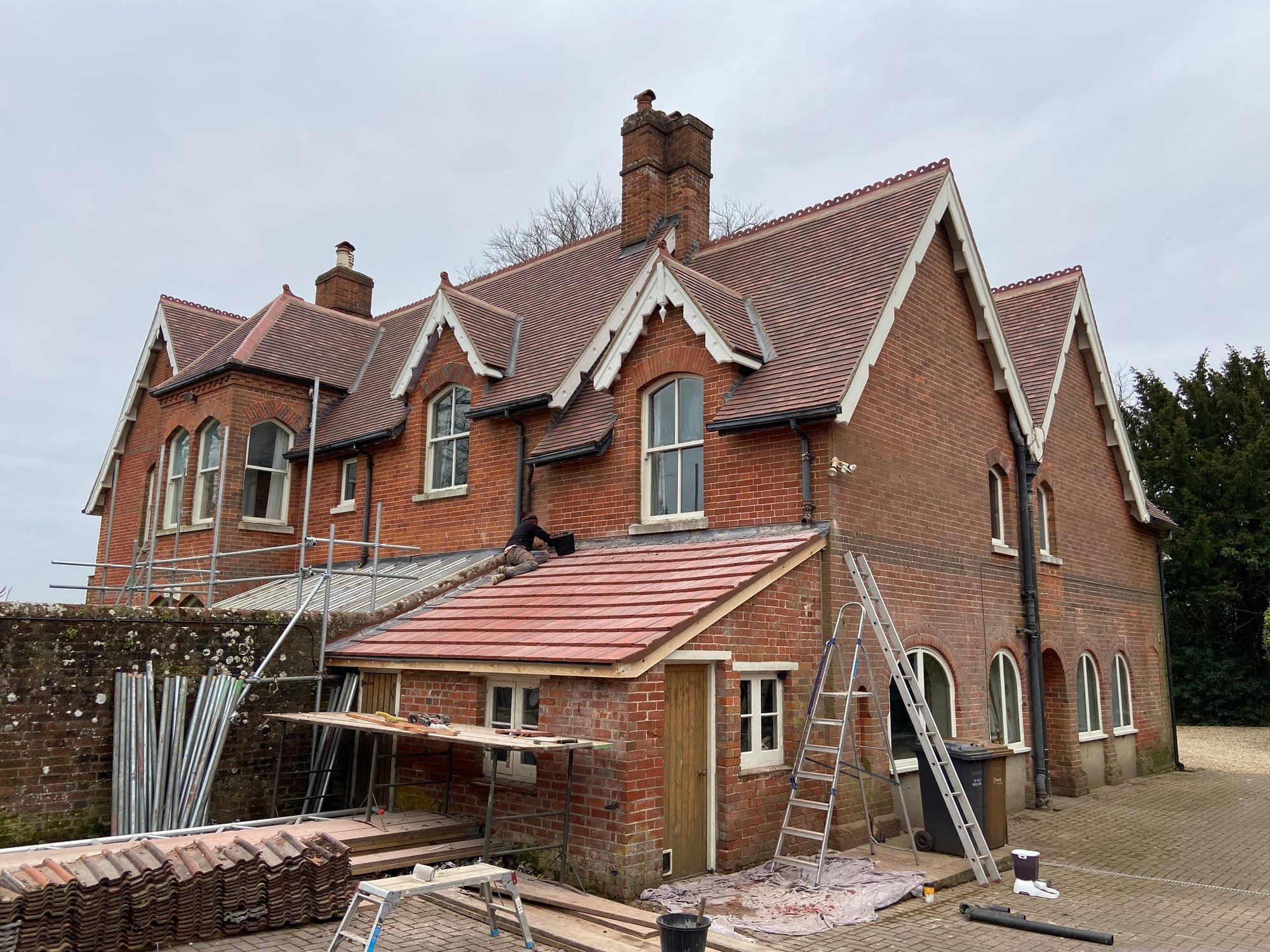 new lean-to-roof with marley modern old english interlocking tiles