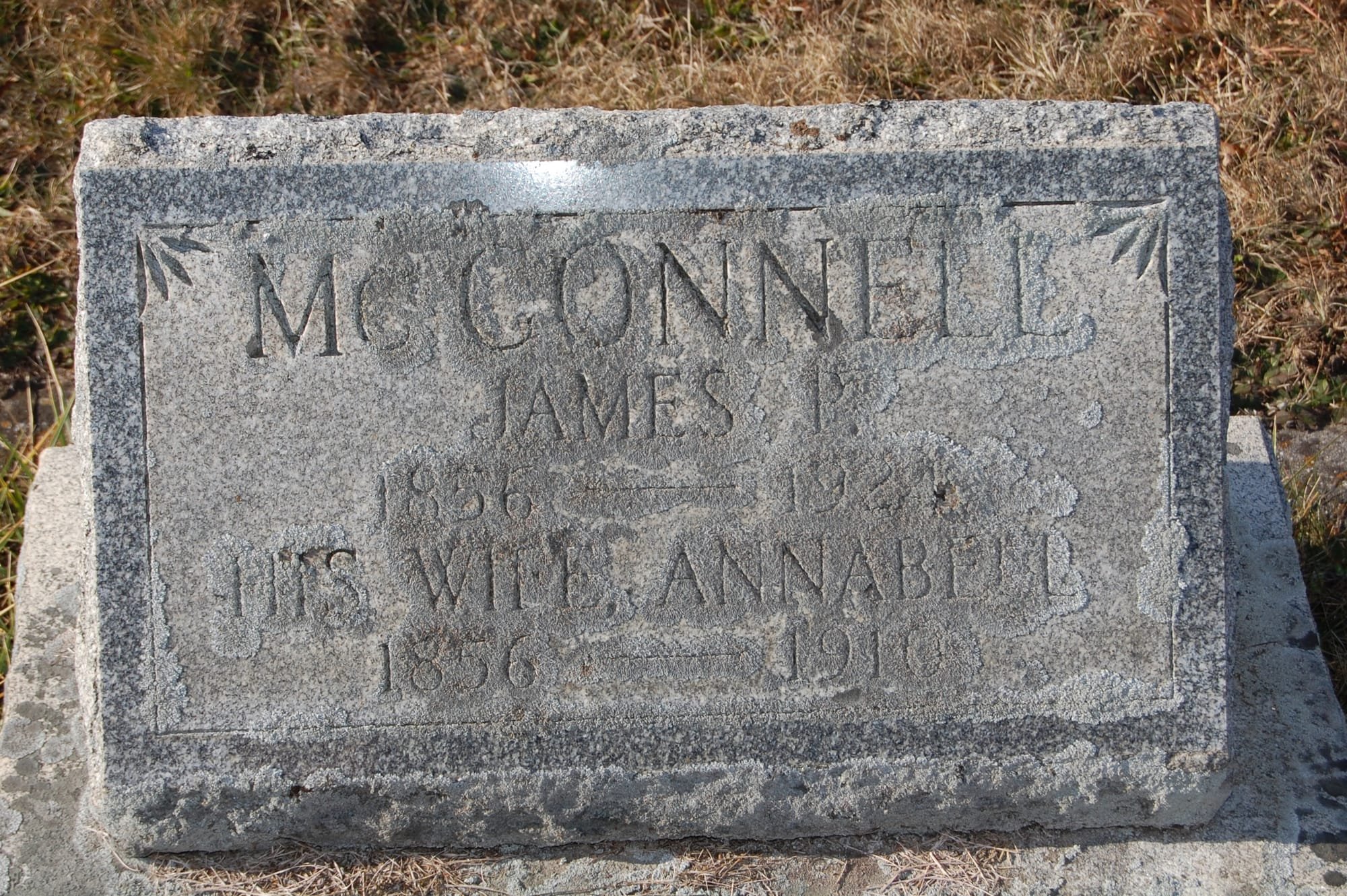 Tombstone of James P. & Anna Belle McConnell