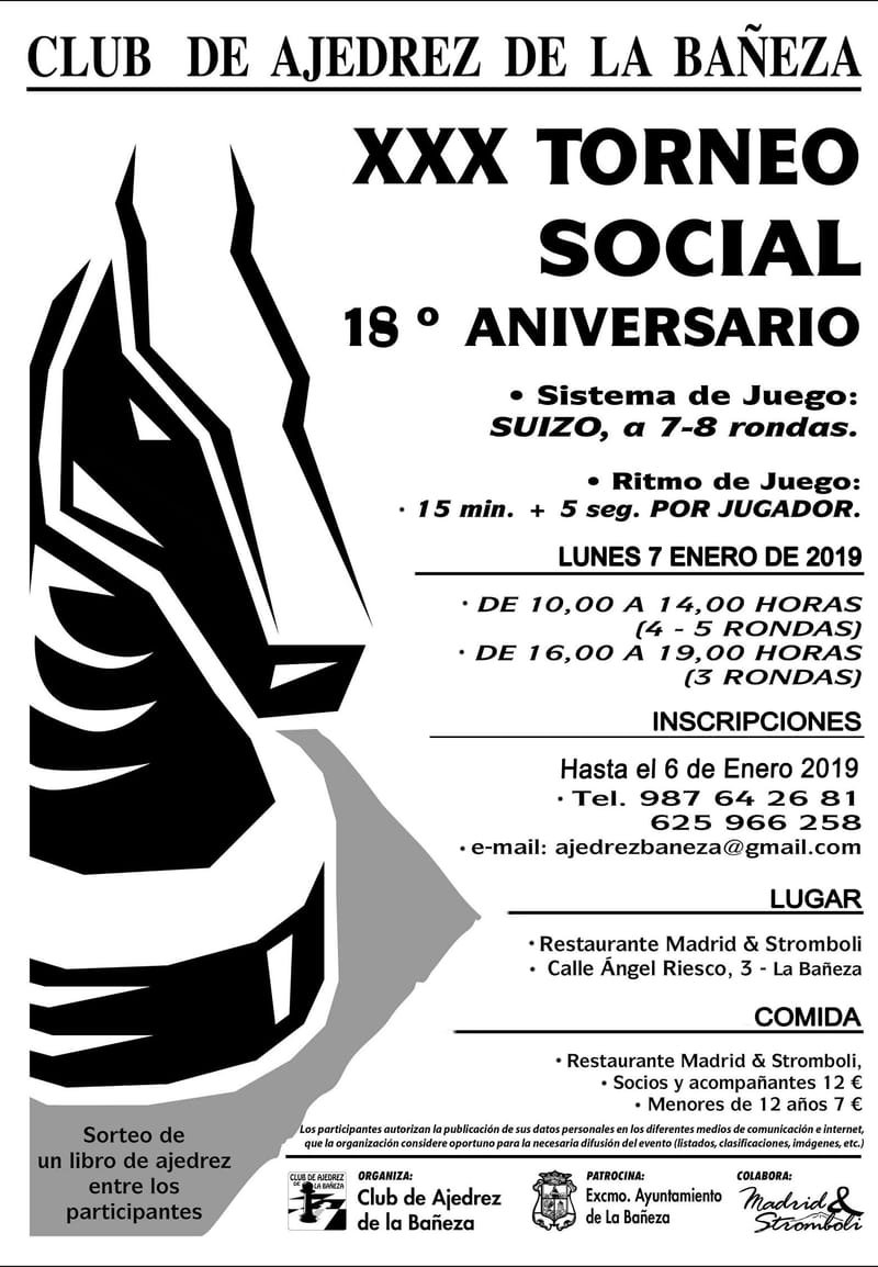 XXX Torneo Social C.D. Ajedrez La Bañeza