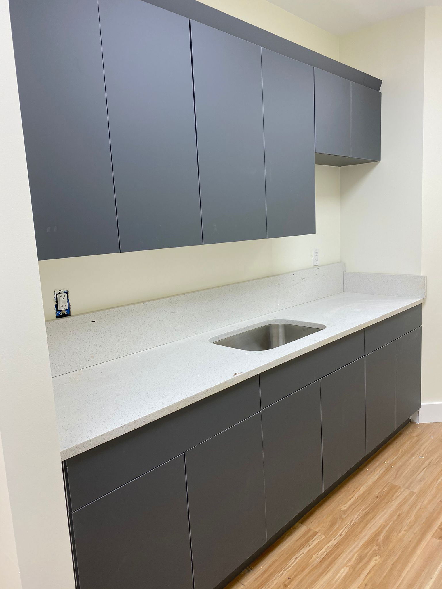 Matte Dark Grey Acrylic Cabinets