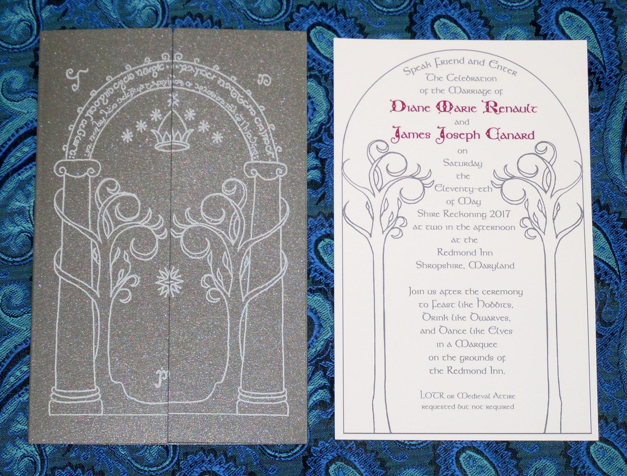 Moria Gates Wedding Invitation