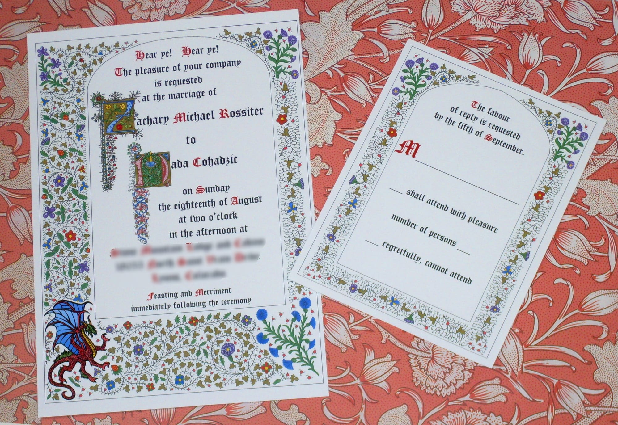 Borgia Renaissance Wedding Invitation