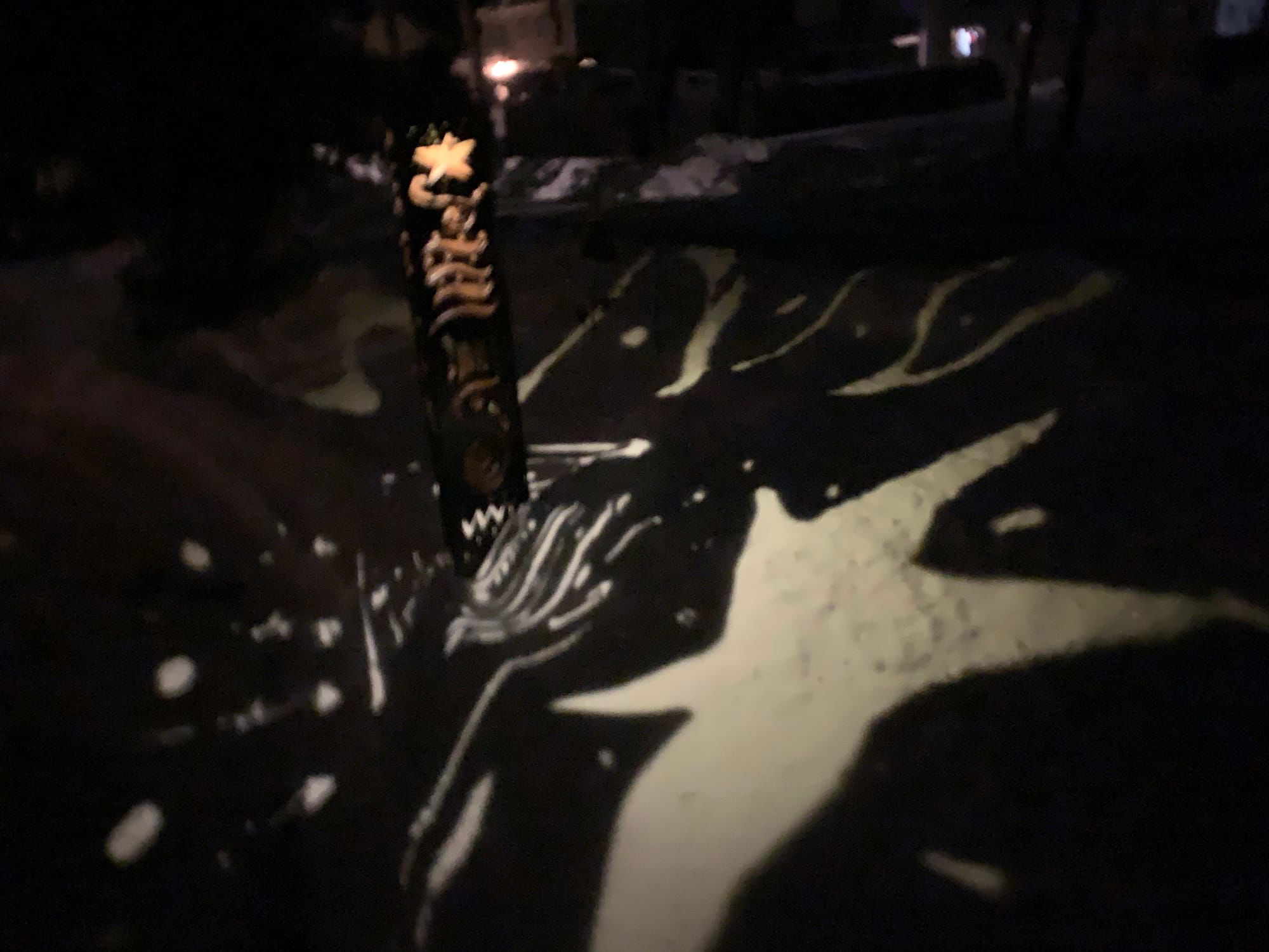 Projected light image from Star Luminary on the snow.