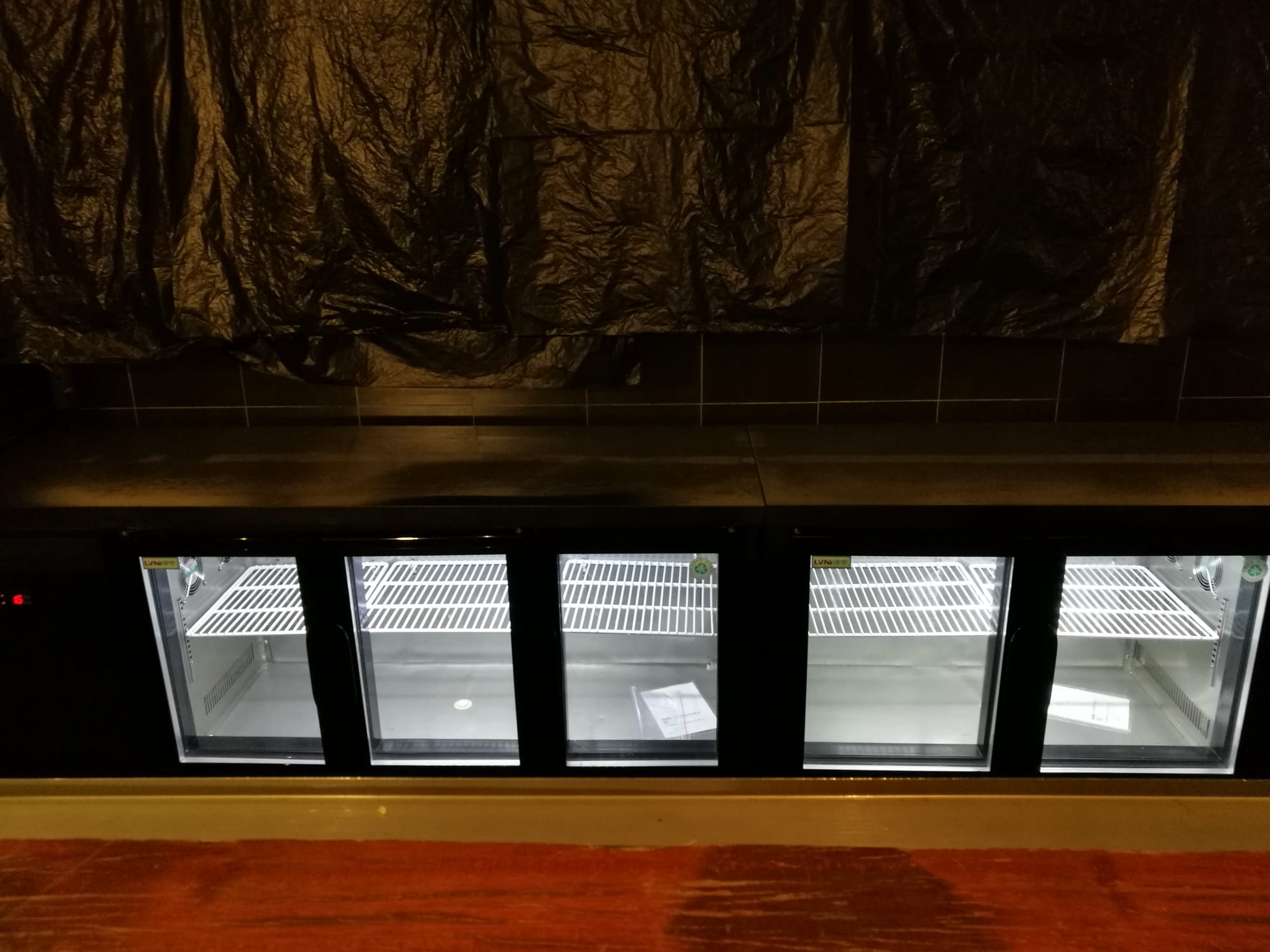 glass door bar cooler with LED