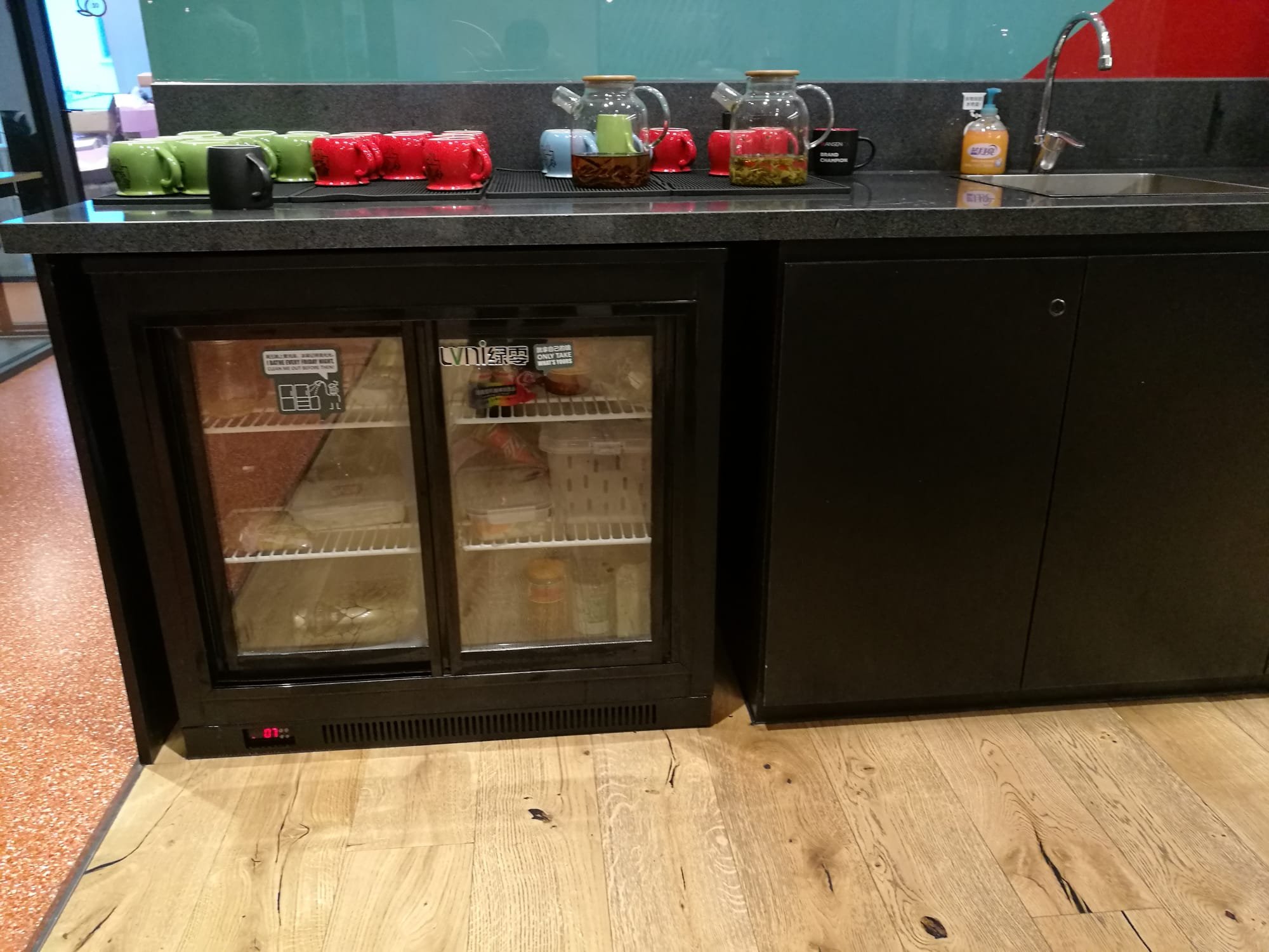 Black Back Bar Wine Series Refrigerator - 2 Swing Glass Doors