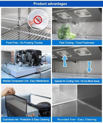 High quality commercial kitchen refrigerator freezer for you