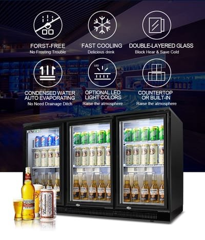 Fast cooling back bar refrigerator for bar equipment selection