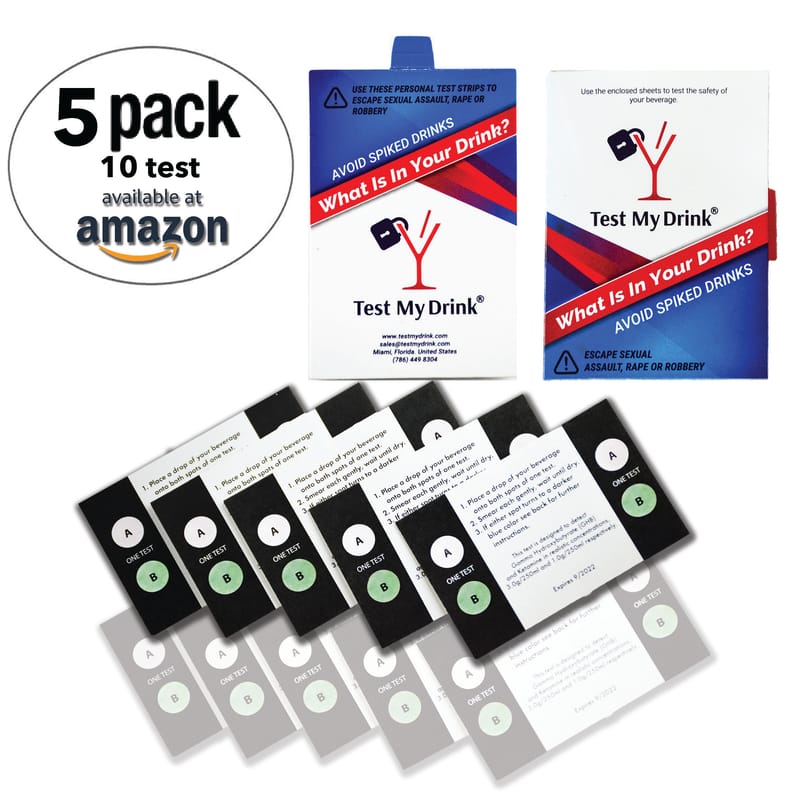 BUY @ AMAZON TEST MY DRINK 5 Strips - 10 Tests