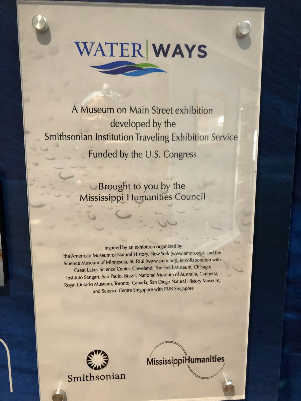 Smithsonian Travelling Waterways Exhibit (March 2, 2019) Local