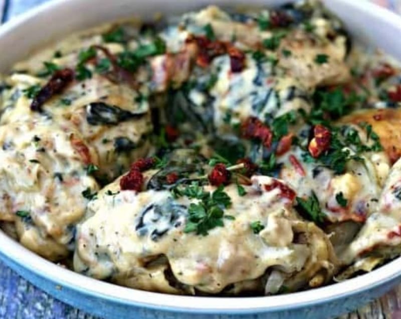 Keto Tuscan Garlic Chicken Thighs The Ketosis Mom