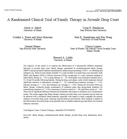 A randomized pilot study of the engaging moms program for family drug court.