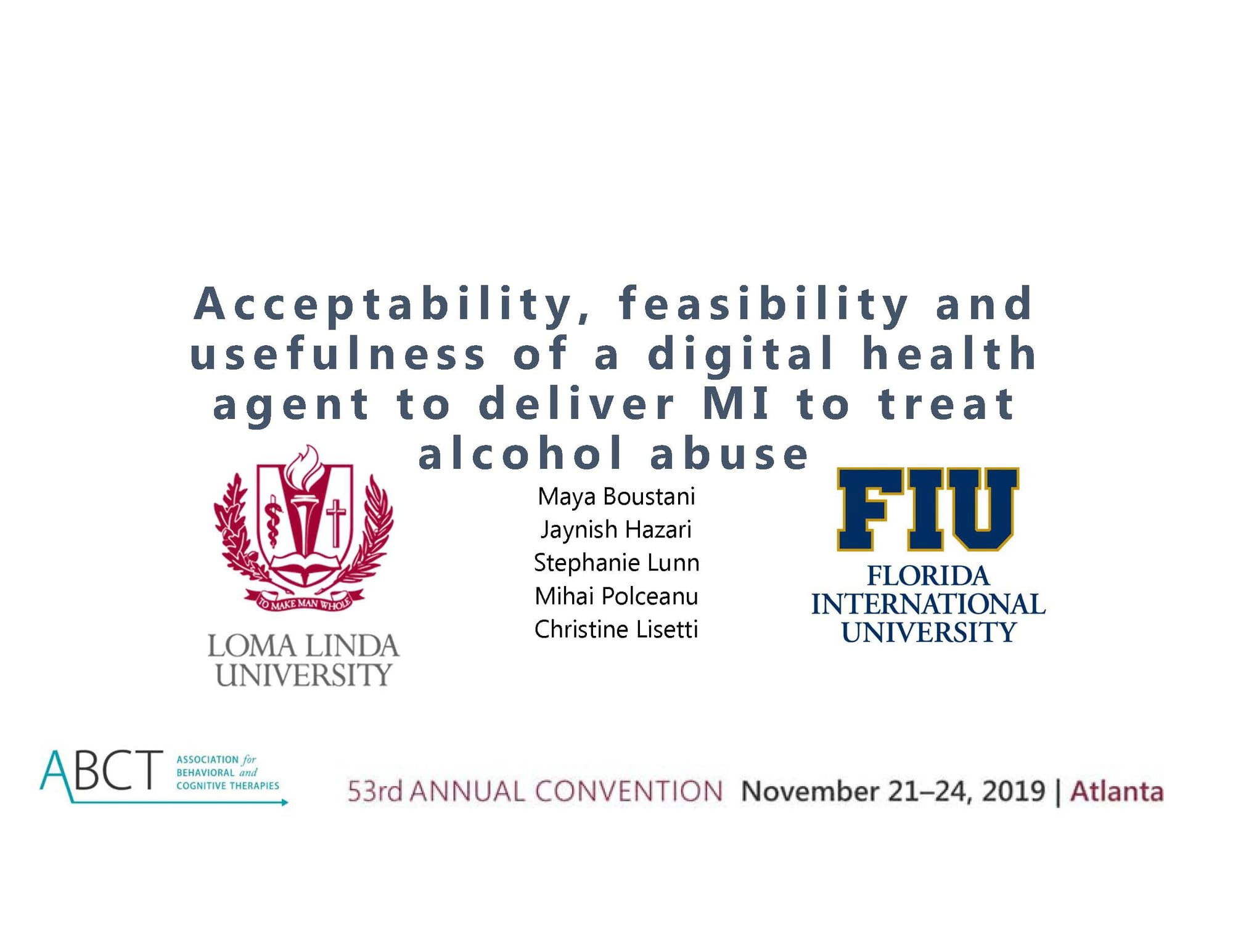 Acceptability, feasibility, and usefulness of using a digital health agent to deliver MI to treat alcohol abuse: Clinician perspectives