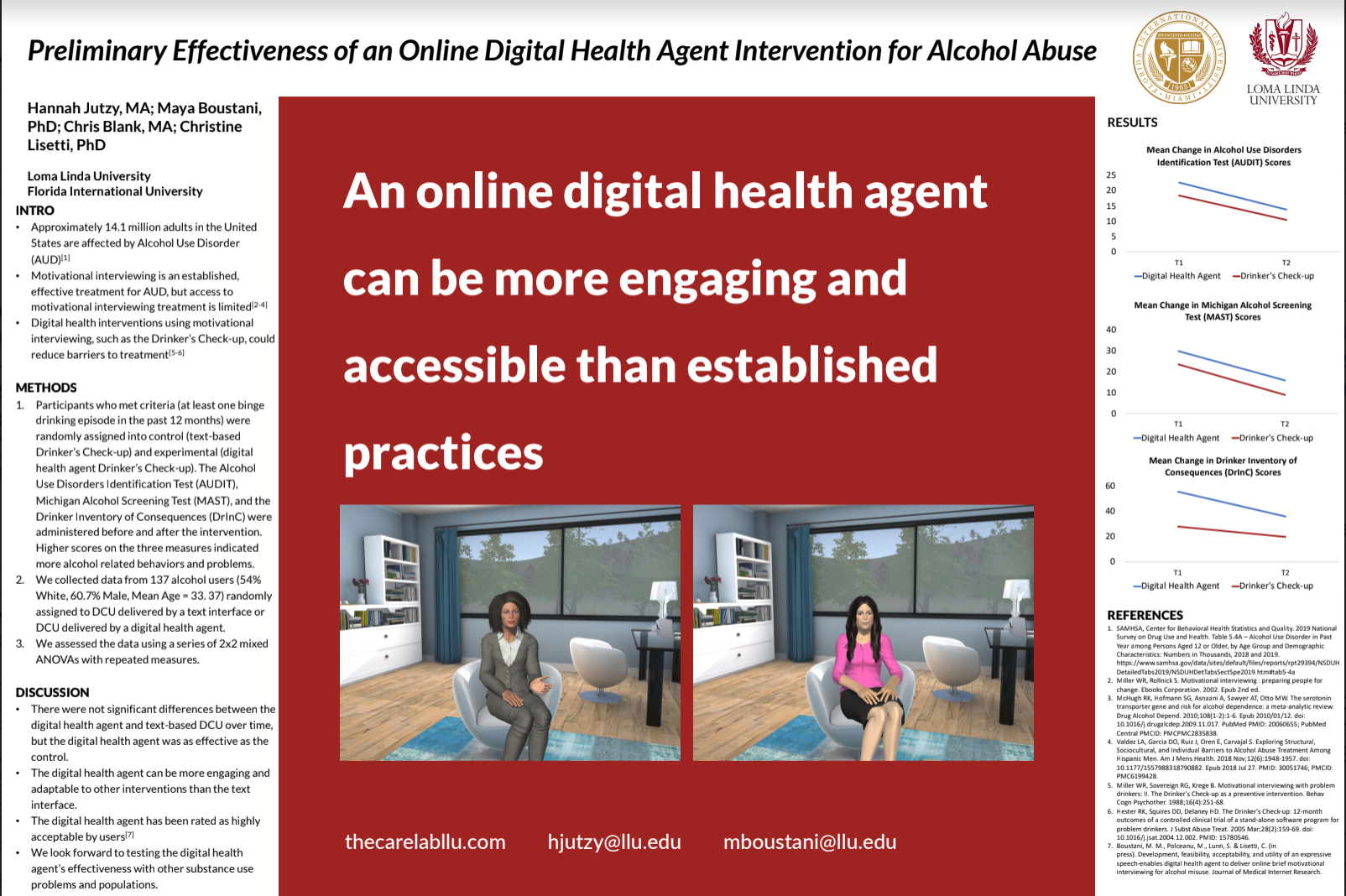 Preliminary Effectiveness of an Online Digital Health Agent Intervention for Alcohol Abuse