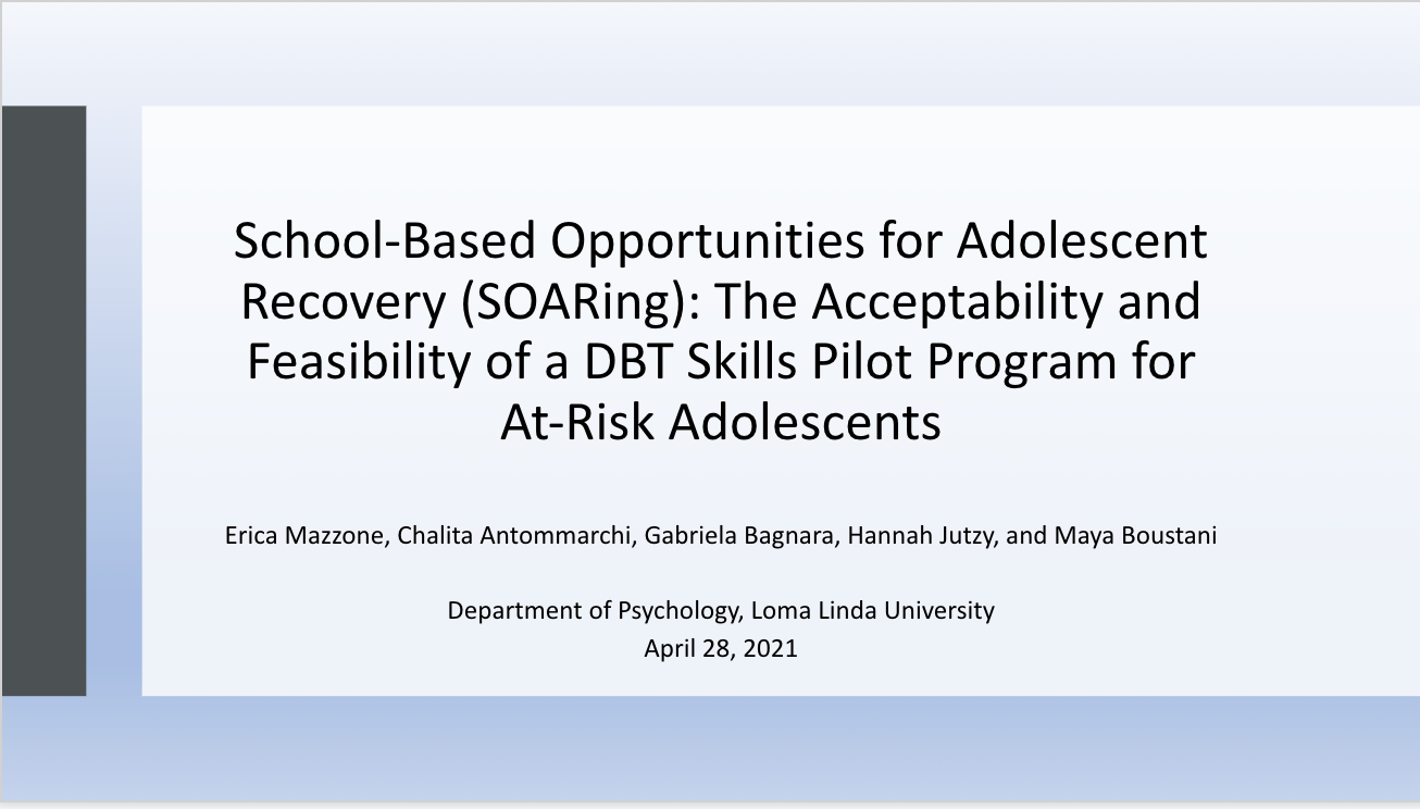 School-Based Opportunities for Adolescent Recovery (SOARing): The Acceptability and Feasibility of a DBT Skills Pilot Program for At-Risk Adolescents
