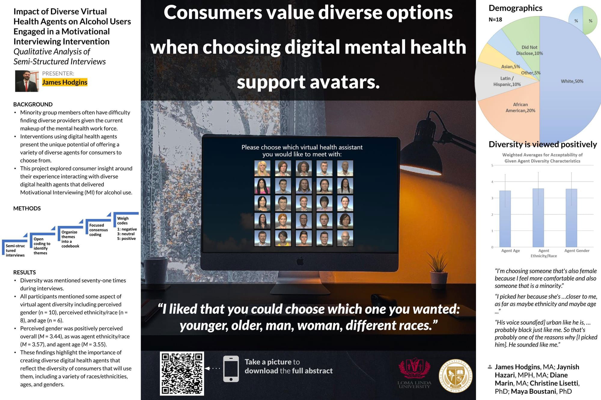 Impact of Diverse Virtual Health Agents on Alcohol Users Engaged in a Motivational Interviewing Intervention: Qualitative Analysis of Semi-Structured Interviews