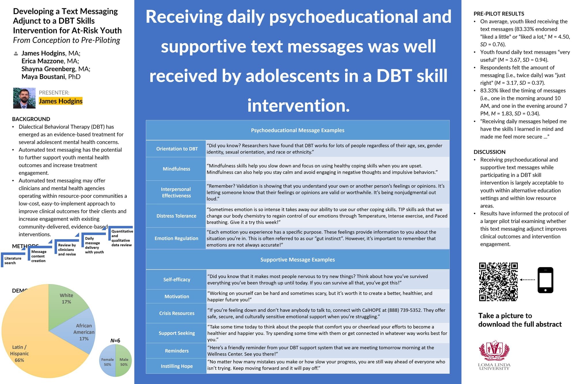 Developing a Text Messaging Adjunct to a DBT Skills Intervention for At-Risk Youth​ From Conception to Pre-Piloting​