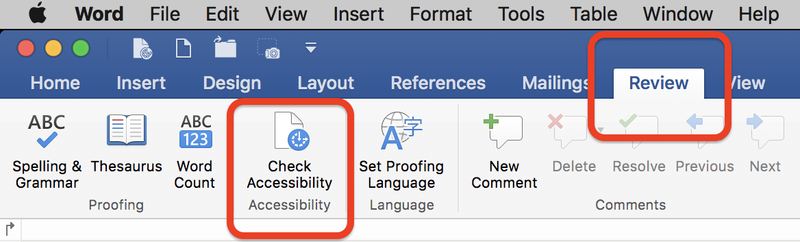 what is check accessibility in word
