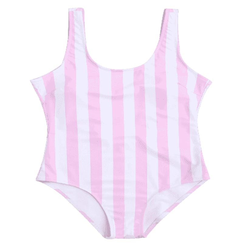 Domi Women Stripe Sexy Pink One Piece Swimsuit - Domi Swimwear Factory