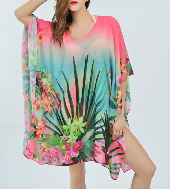 Women's Swimsuit Cover Up - Long Sleeve Chiffon Button Down Beach Shirt | Bikini Coverup Tops