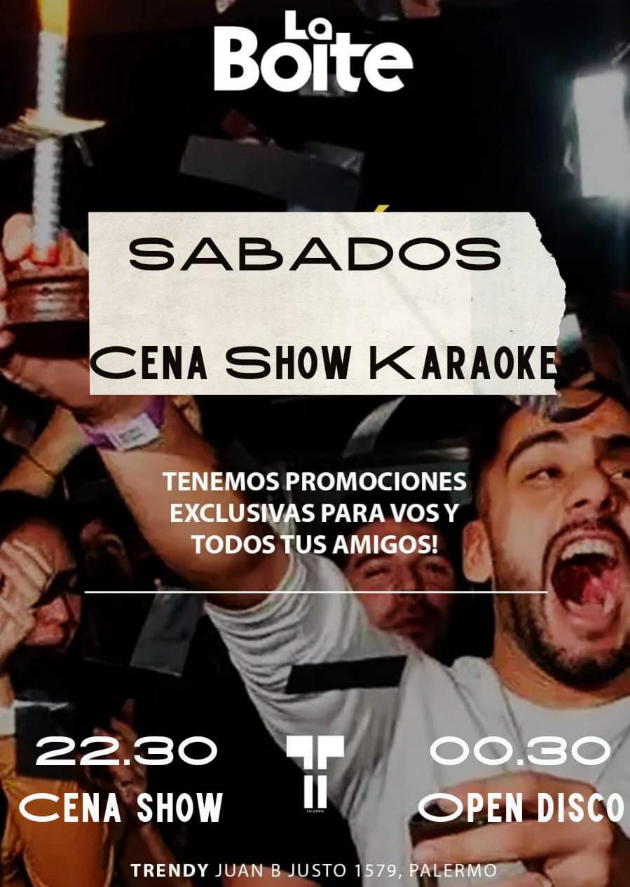 TRENDY PALERMO SABADOS Cena Show Karaoke y Disco