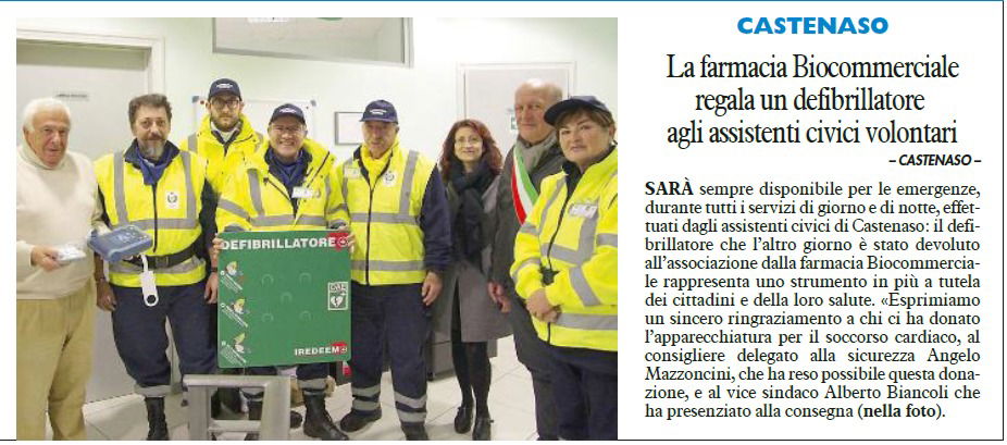 Donazione defibrillatore