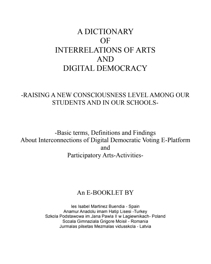 "Dictionary of interrelations of arts and digital democracy"