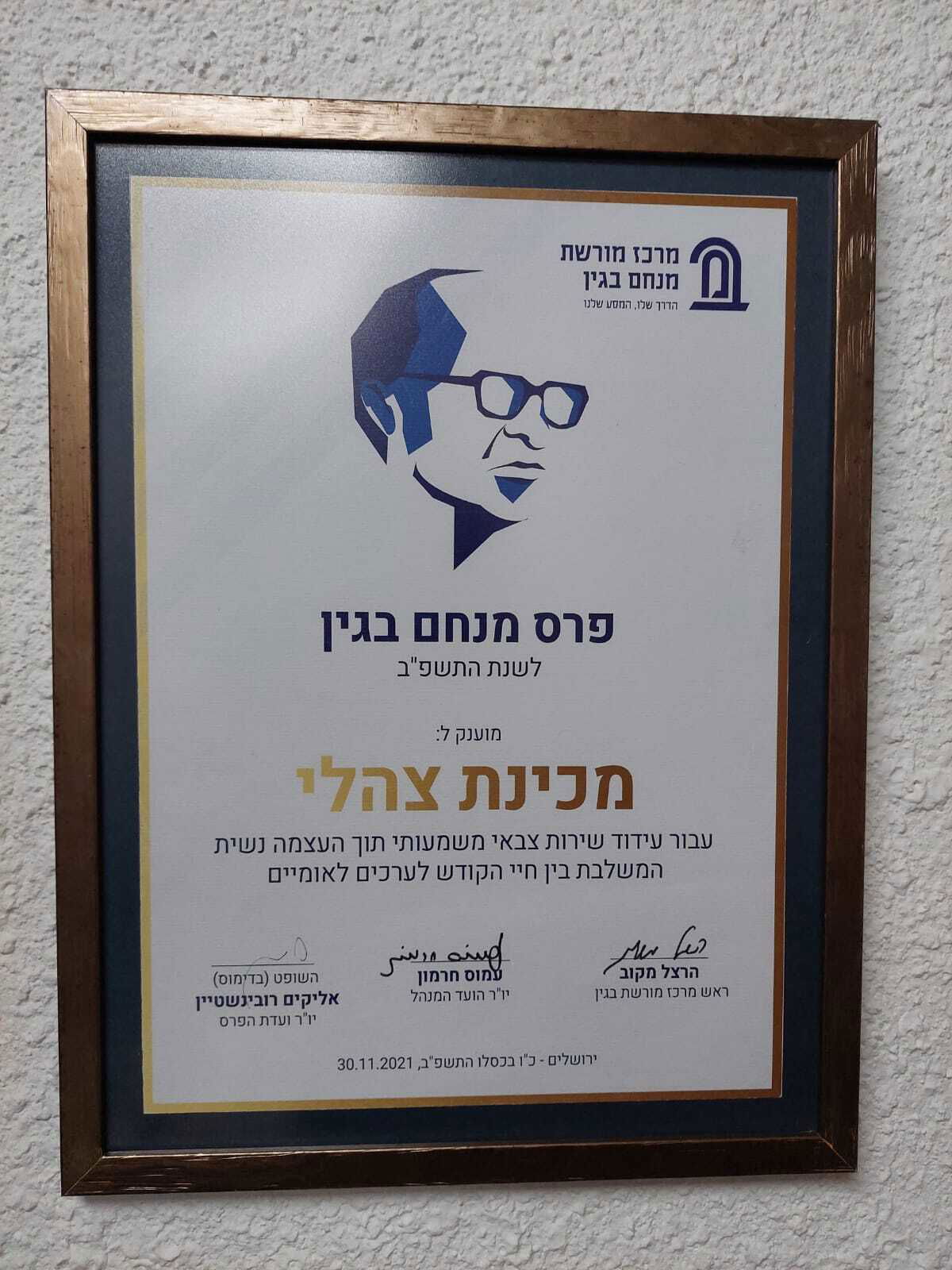 פרס בגין , הסיפור שלנו