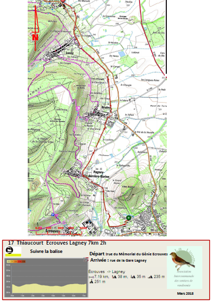 Chemin du Thiaucourt - tronçon d'Ecrouves à Lagney