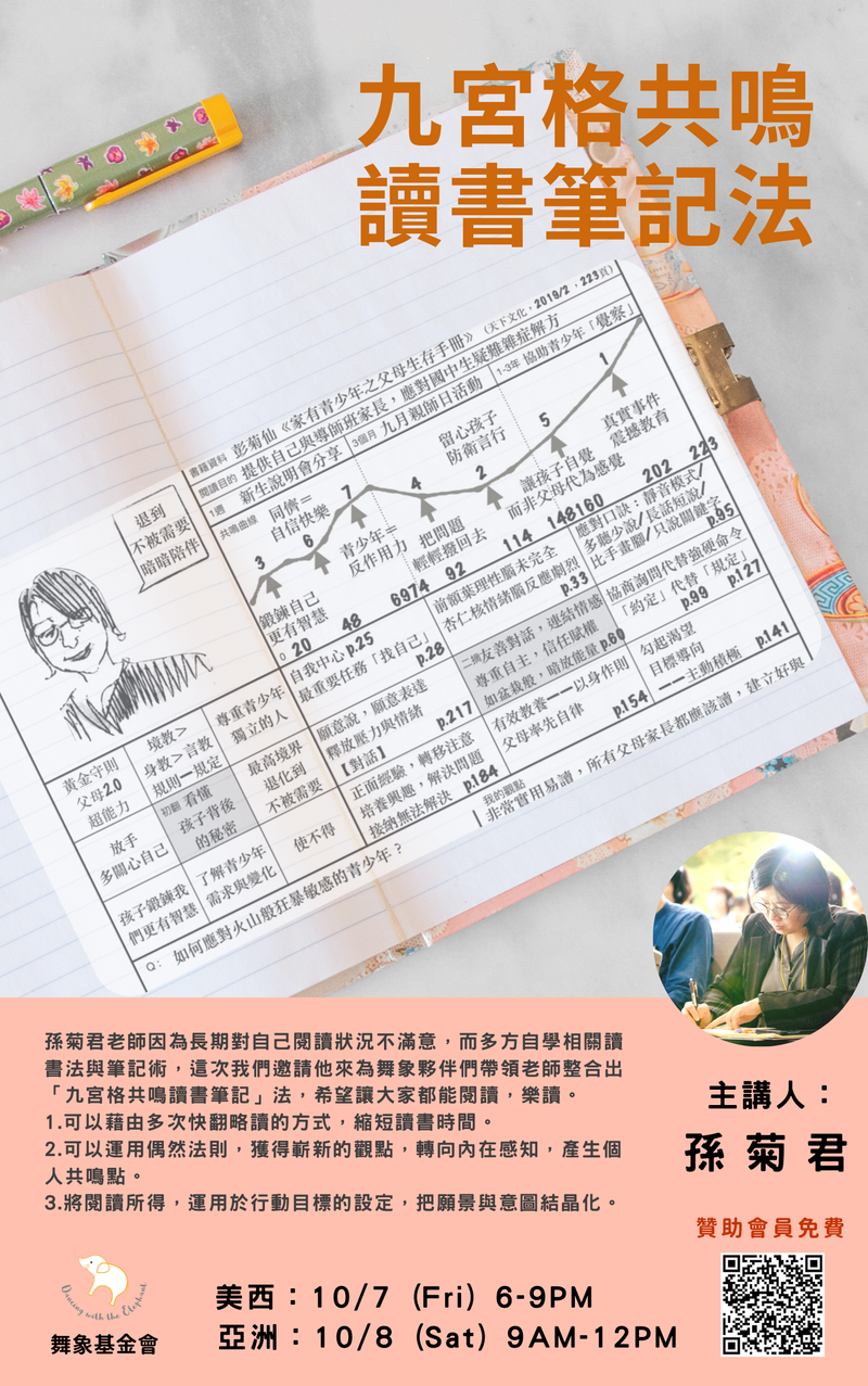 【九宮格共鳴讀書筆記法】(單堂)
