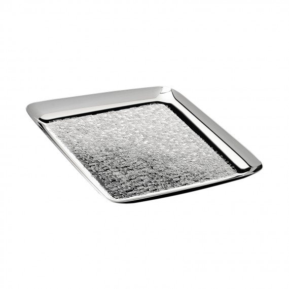 Hammered silver drinks tray