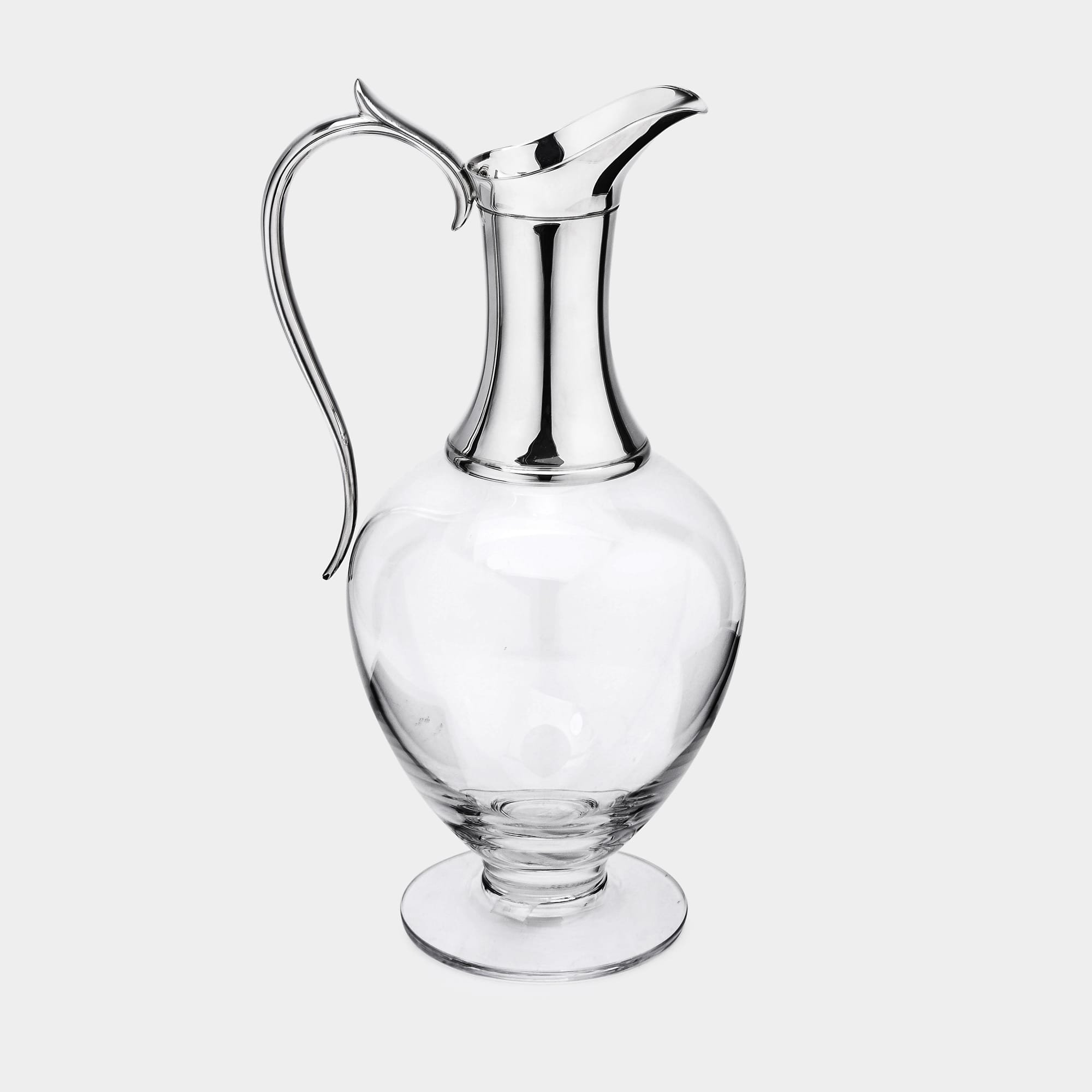 Silver & Dartington glass wine jug