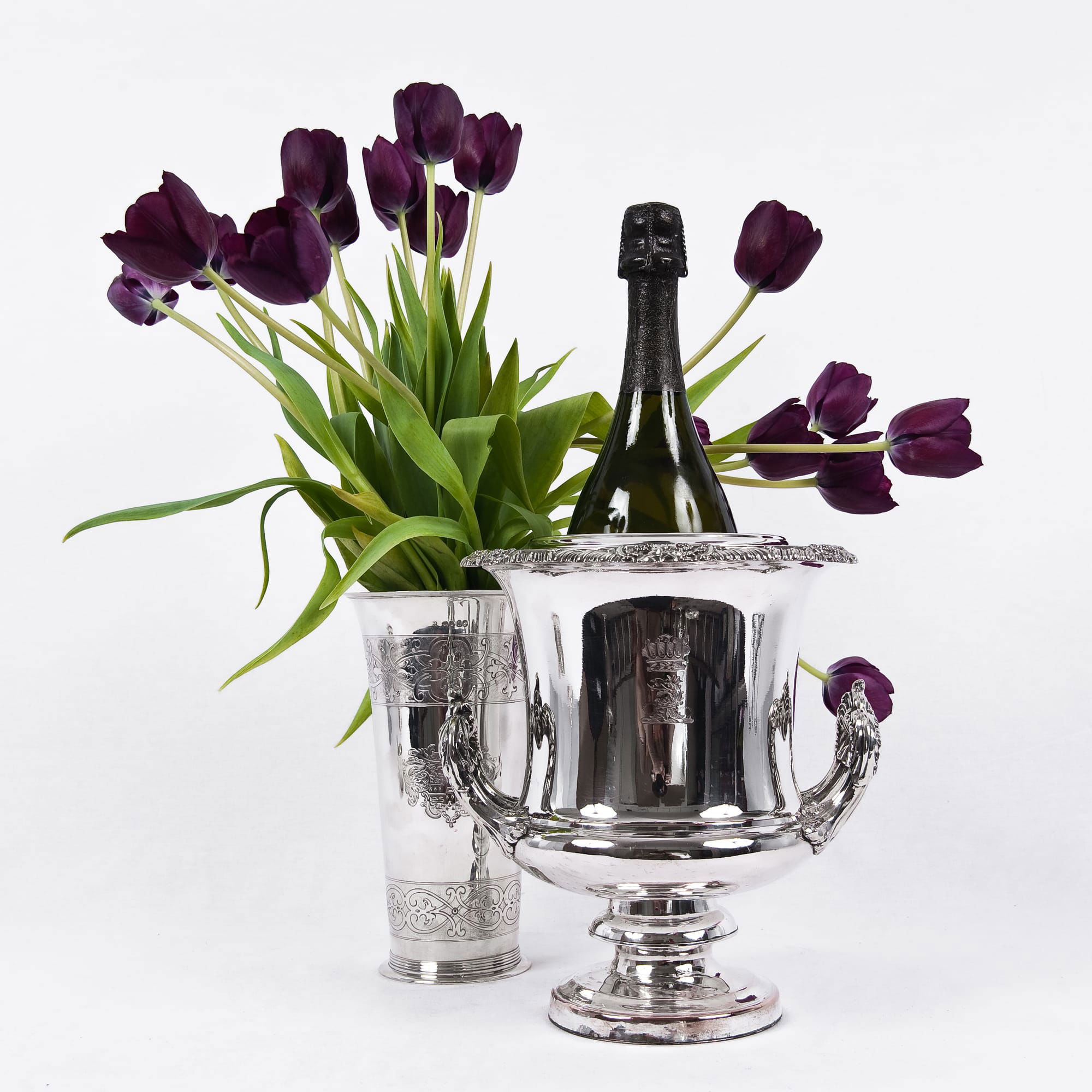 Antique silver champagne coolers