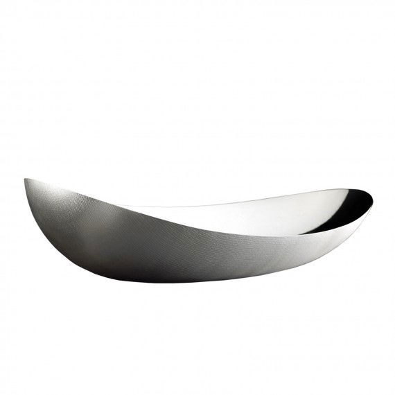 Silver boat-shaped bowl