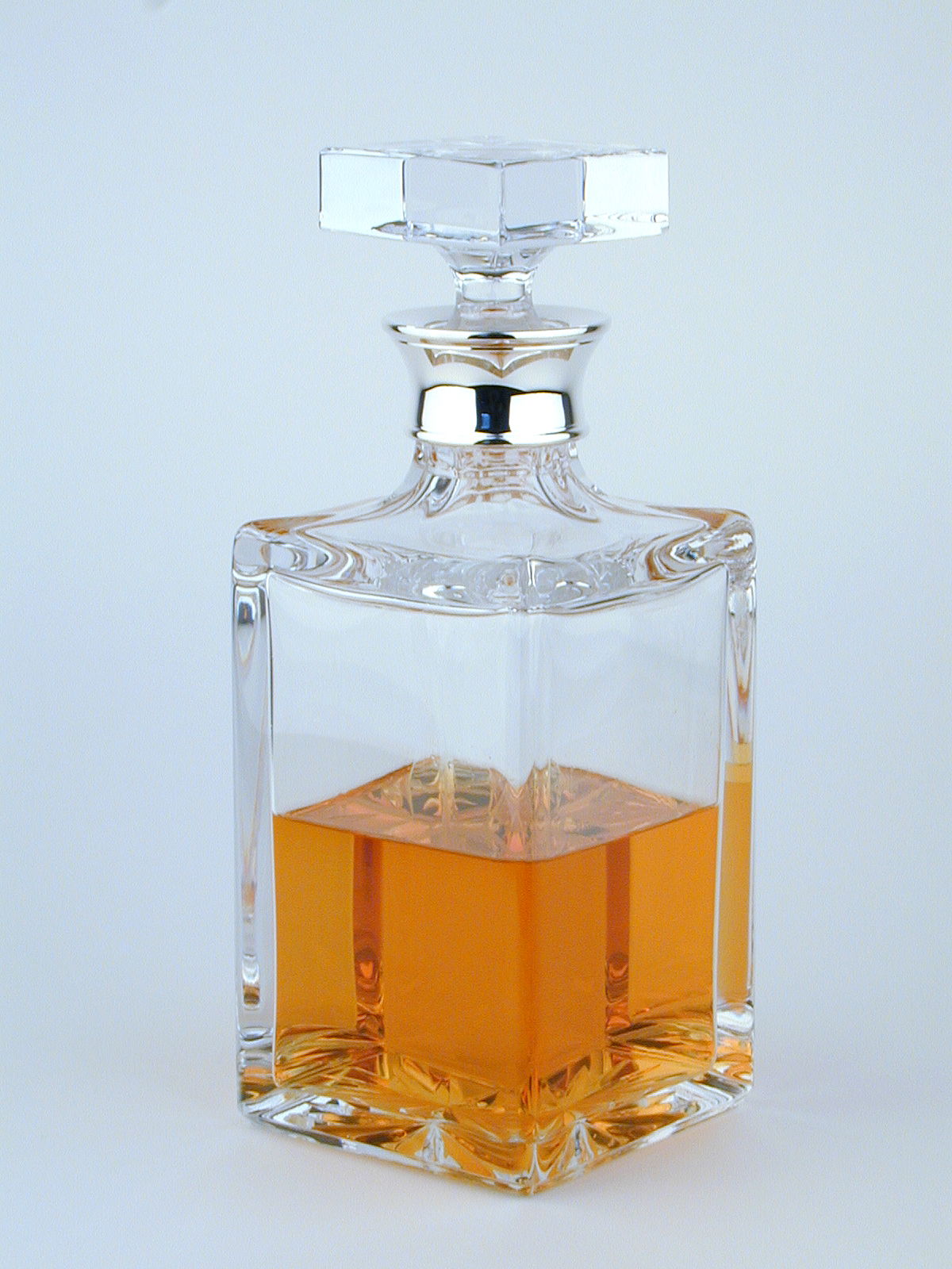 Silver & glass spirit decanter