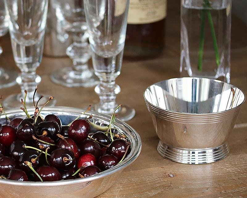 Silver-plated ice cream bowl