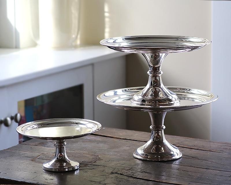 Silver-plated cake stands