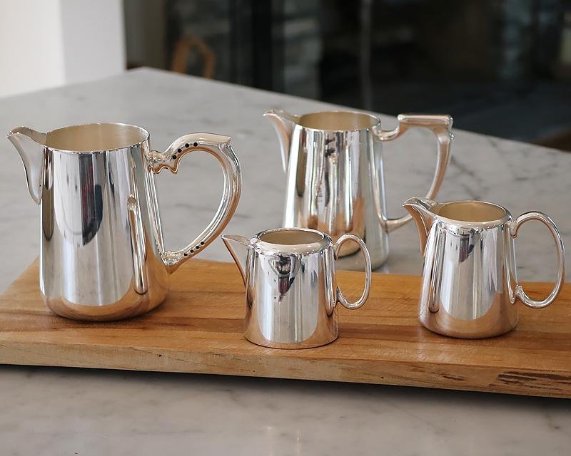 Silver-plated milk & cream jugs