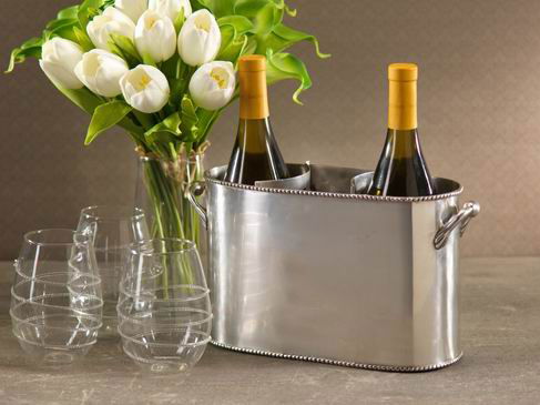 Silver-plated wine cooler