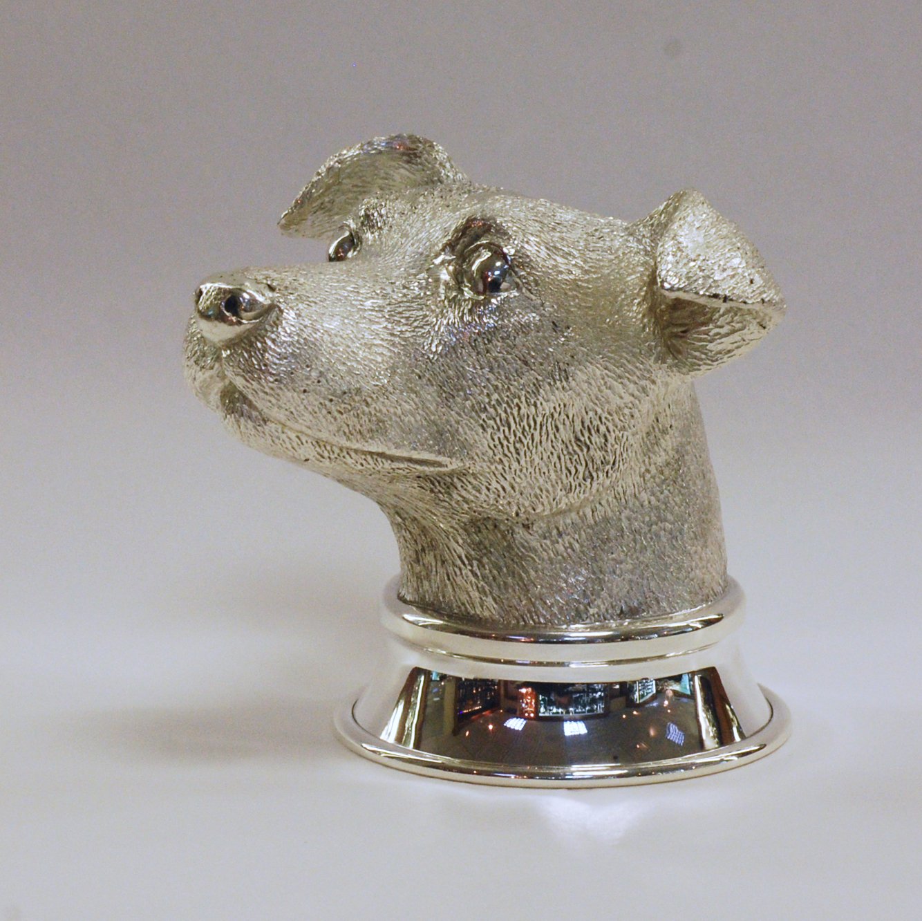 Jack Russell silver stirrup cup