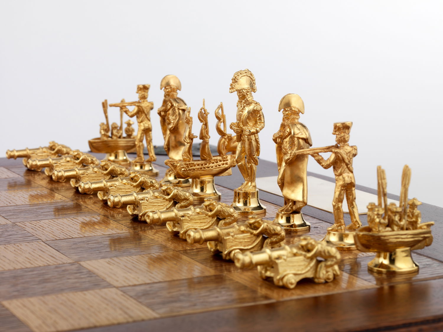 Trafalgar silver & gilt chess set