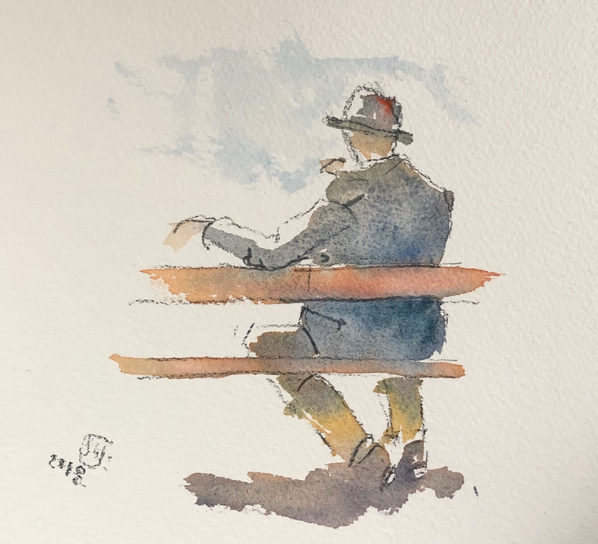 Man on bench 2019