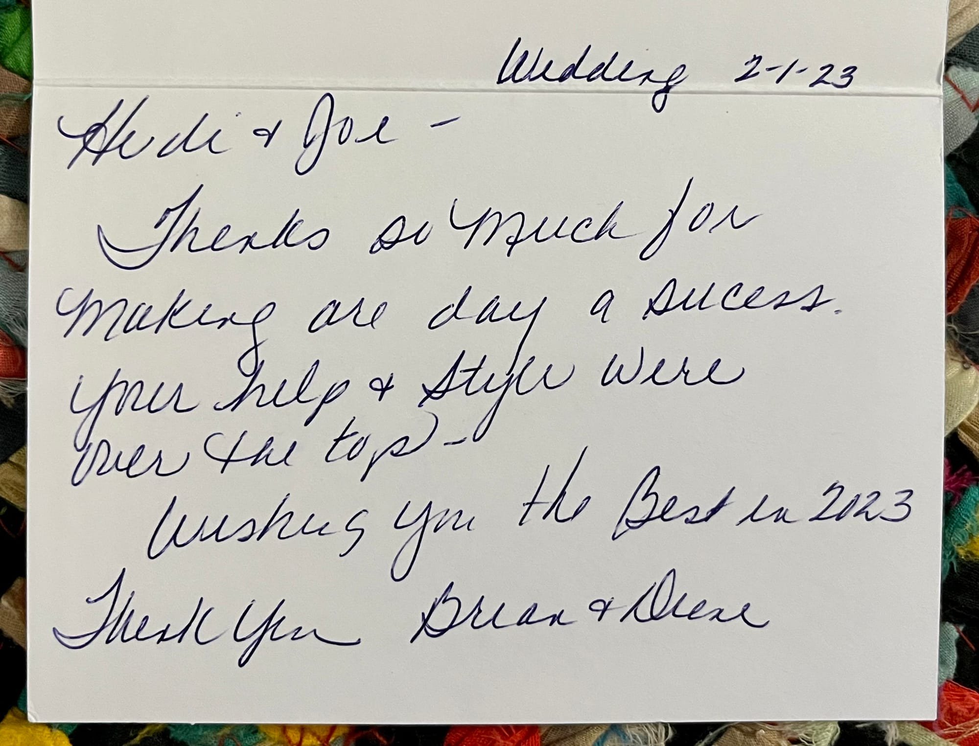 Hand written Thank you notes are the best!