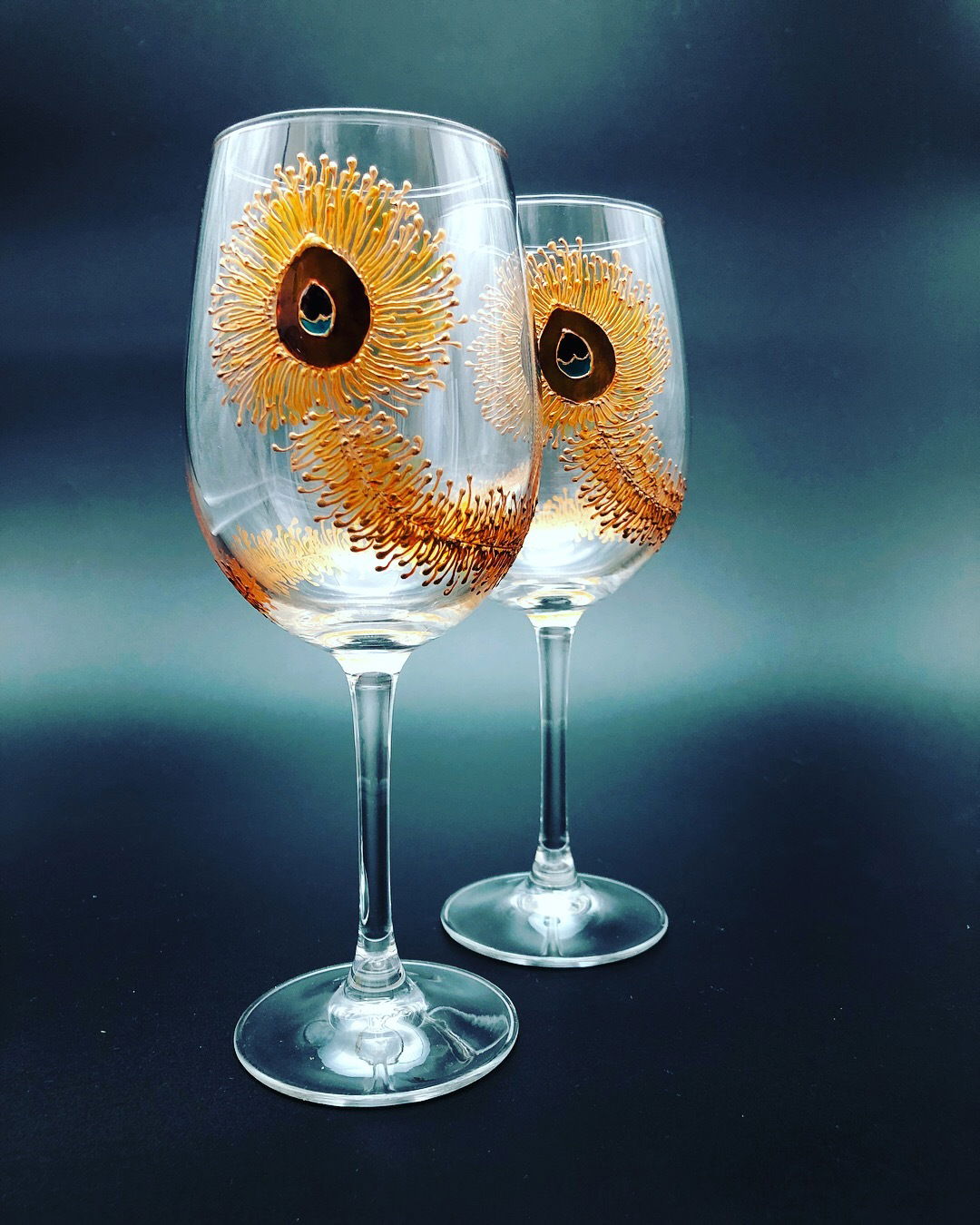 Peacock Wine Glasses